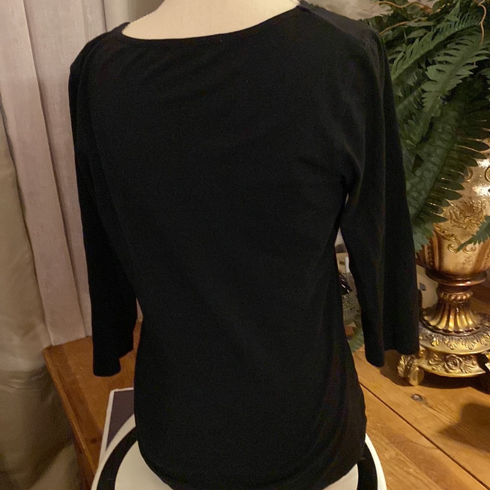 R & B Collections Vintage Black Top With Rhinesto… - image 3